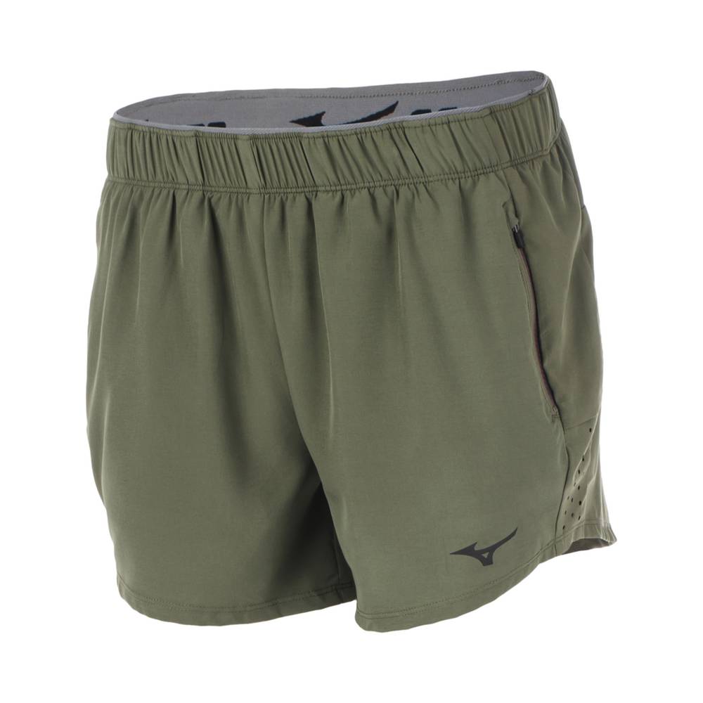 Womens Mizuno Alpha 4" Running Shorts Green Philippines (SJNUPH365)